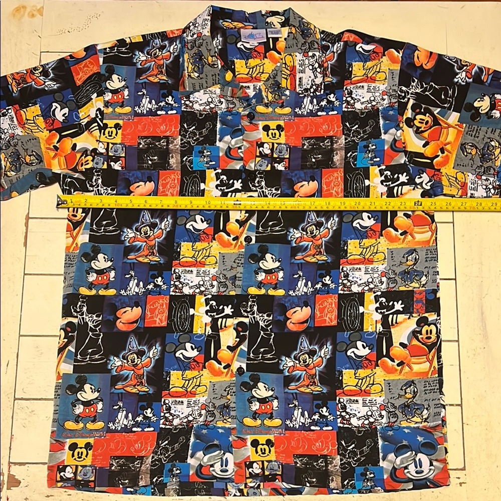 Vintage Disneyland Resort Mickey Collage Button Down Shirt